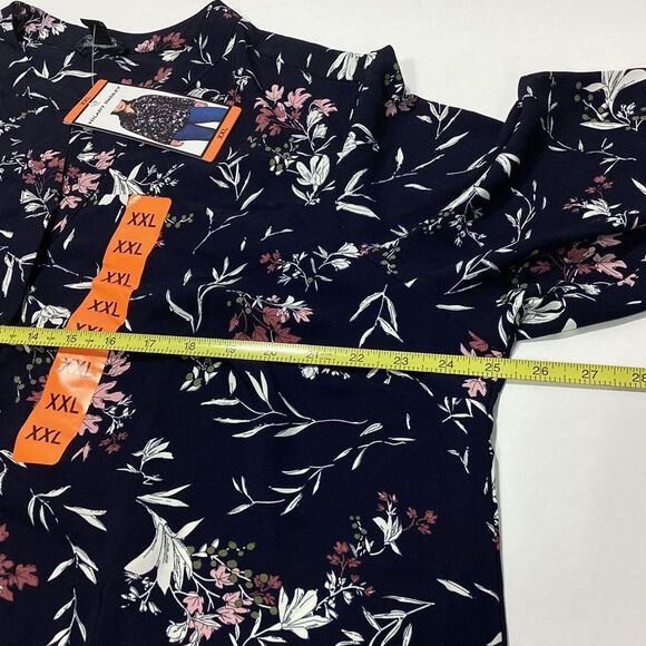 Hilary Radley Floral Blouse Tunic Blue XXL NWT - Picture 10 of 10